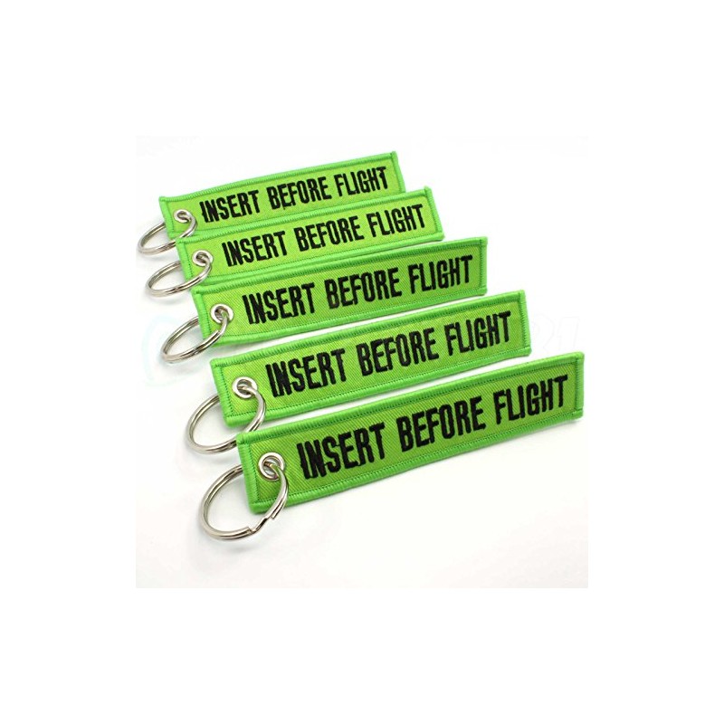 Rotary13B1 - Insert Before Flight Keychain - Lime Green/Black 5pcs