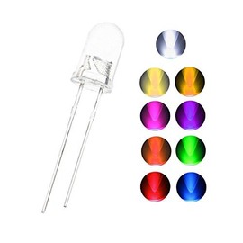 100pcs Ultra Brillante 9 Colores 5 mm Surtido Transparente Diodo Emisor de LED, 9 coloresx 20 piezas