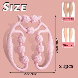 Taozoey Massage Roller, Massage Roller, Leg Roller, Leg Massager, Cellulite, Deep Tissue Massage Arm, Leg Massage Roller with Handle, Leg, Massage Roller (9 Rounds)