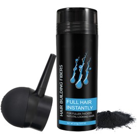 ARCHIDATE Hair Fibers for Thinning Hair, Black Hair Building Fibers with Spray Applicator for Bald Spots, Conceals Hair Loss, Instantly Thicker Fuller Hair, Natural Keratin Hair Fiber for Women & Men