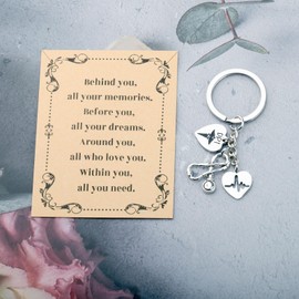 FEELMEM Physical Therapist Keychain DPT Doctor of Physical Therapy Keychain Physical Therapist Graduation Gift Physical Gift (silver)