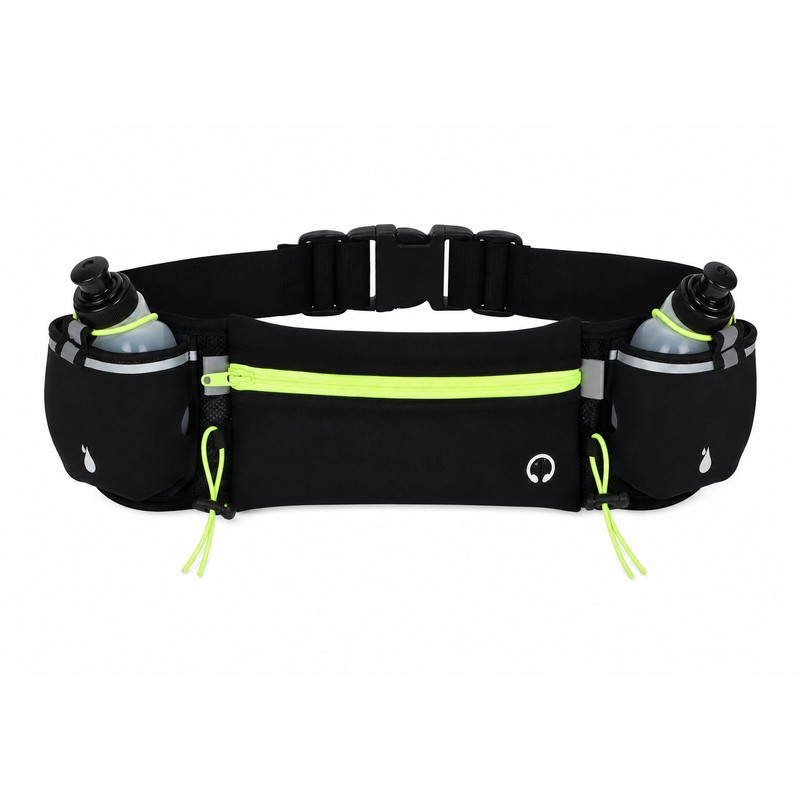 Running Waist Pack with 2 Water Bottles – Dual Pocket