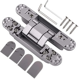 Ranbo 7 x 2.8 x 1.1 inch Zinc Alloy/Aluminum Alloy Material Heavy Duty Invisible/Concealed/Hidden 3 Way Adjustable Butt Hinge Suitable for Commercial Residential Industrial Door