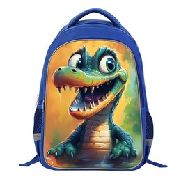 ZRENTAO Kids Backpack, 3D Reflective Cartoon, 600D Polyester & Dual Zippers, 17" Bookbag with Ergonomic Design for boys & girls age 6-18, Gorilla Space Style for school Children Kids