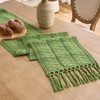 Aisybaklyn Boho Green Table Runner, 30 x 140 cm, Crocheted