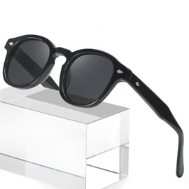 Missshine Polarized Sunglasses for Women Men,Trendy Designer Style Glasses Circle Frame Shades Vintage UV Protection Lens