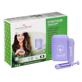 Organic Tampons with Re-Use Applicator for Super & Super Plus Organic Tampons Masmi