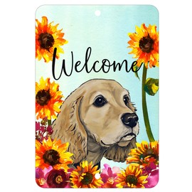 Cocker Spaniel Buff - HHS Welcome Indoor/Outdoor Aluminum Sign 8" x 12" Made in USA