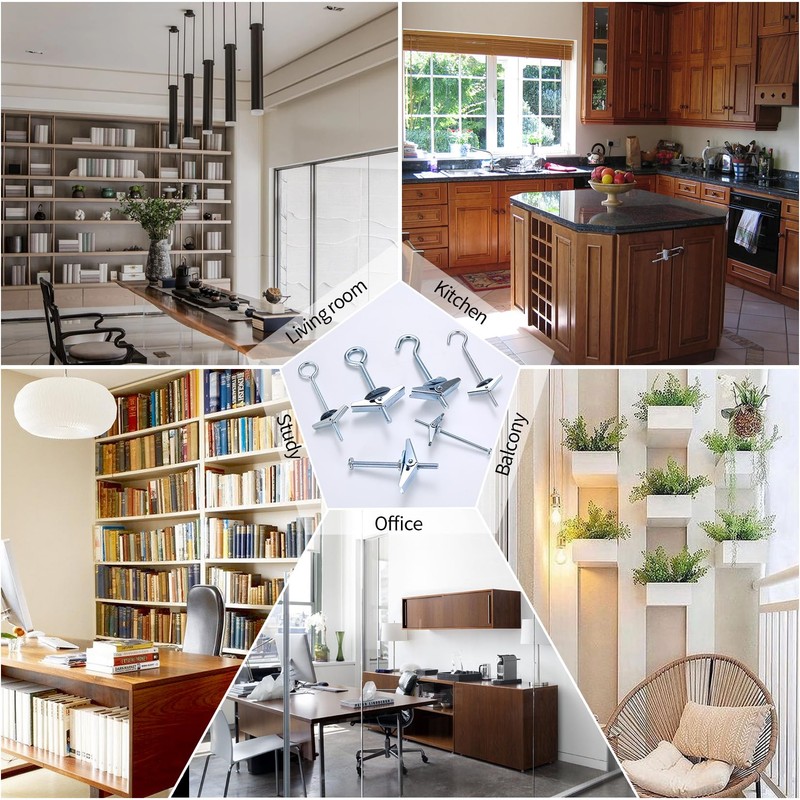 21 Sets Ceiling Hooks for Hanging Plants, Plasterboard Hooks for