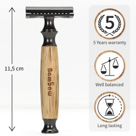 Safety Razor for Men and Women | Safety Razor with Bamboo Handle | Wet Razor | Safety Razor | Single Razor | Zero Waste Products | Eco Razor for Men and Women | Bambaw