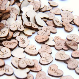 Wedding Table Decorations Rustic Small Wooden Love Hearts Wooden Table Confetti (100 Hearts)