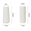 White Ceramic Vase - Modern Design Vase, Ribbed Vase for