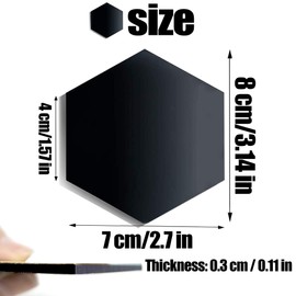 Reofrey 25Pcs Black Hexagon Acrylic Place Card for Wedding Party Dinner Table Special Seat Guest Blanks Handwritten Calligraphy Name Escort Card Signature Logo DIY Label Banquet Event Parties Decor