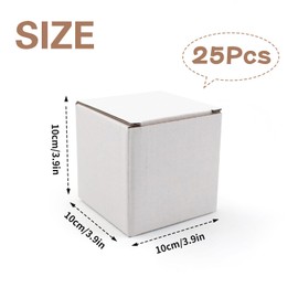 Pack of 25 Shipping Boxes, White, 10 x 10 x 10 cm, Corrugated Cardboard Folding Box, Gift Box, Corrugated Cardboard Packaging, Shipping Storage, Box