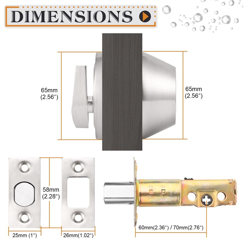 Probrico (3 Pack) Keyed Alike (Combo Packs) Single Cylinder Deadbolts