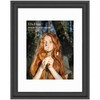 11x14 Solid Wood Picture Frame, Tempered Glass with Mat for