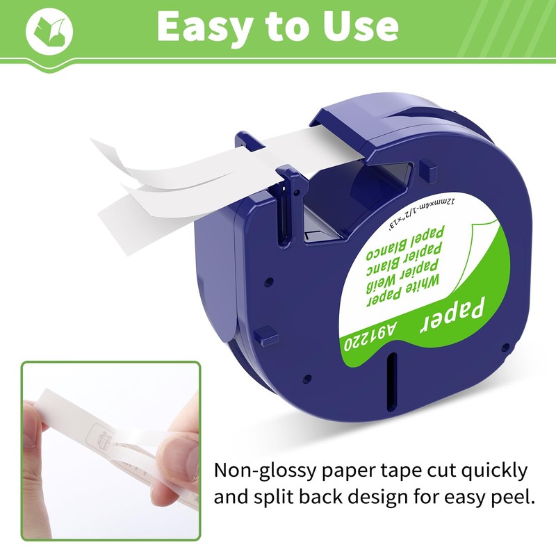 Dymo LetraTag Plastic Paper Iron-On Label Tape