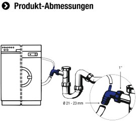 Cornat Recycled Hose Connection - 90° Branch - 1 Inch - Diameter 21 mm - 23 mm - Made from Recycled Plastics - Made in Germany Quality / Angle Machine Connection / TEC356393R