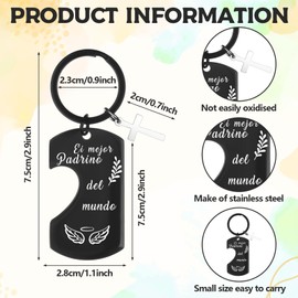 Ioffersuper 2 Pcs Godparents Keychain From Godchild Gift For Baptism Godparents Proposal Gifts First Communion Gift Thank You Present For Godparent Christening Keychain For Godmother Godfather