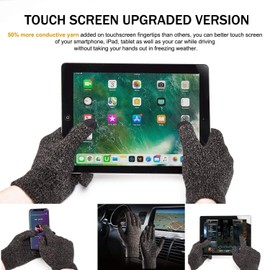 Trendoux Winter Gloves for Men and Women - Touchscreen Warm Thermal Gloves with Non-Slip Grip & Stretchy Material, grey, m