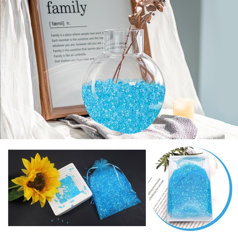 TOAOB 5000pcs Lake Blue Table Scatter Crystals Acrylic Diamonds Rhinestones