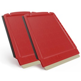 Ice Scraper Brass Blade Small Ice Scraper for Car 2 Pack 4-in-1 Small Ice Scrapers for Car Windshield Frost Wipe Scraper Snow Scraper for Car Original Murska from Europe Winter (2-Pack L&P A052 Red)