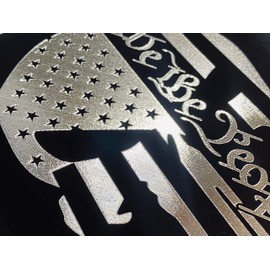 Diamond Etched We The People Punisher Car Tag Engraved Gloss Black Silver Etched License Plate(1550)