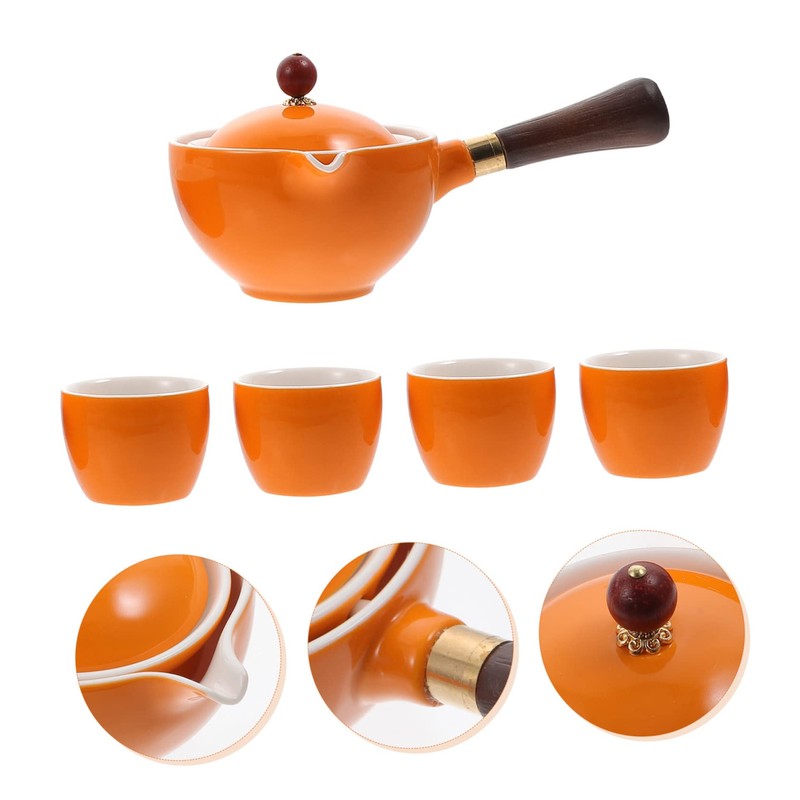VICASKY Ceramic 360° Rotatory Tea Kettle Side Handle Home Teapot