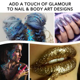 Nail Glitter - Platinum Hollographic Fine Glitter in Jar - 4 Oz Glitter for Crafts - Glitter for Slime - Face Glitter - Candle Glitter - Body Glitter