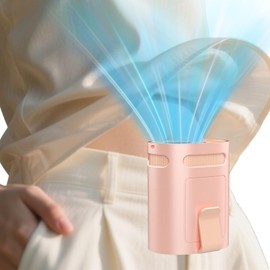Belt Fan Clip On Waist Portable Cooling Fan-Tiny Silent Personal Fans Chargable Battery Powered,Coolclip Body Fans Under Clothes Inside Shirt Hip Back,Hot Flash Neck Cooler for Adults Child Pink