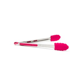 Fox Run Locking Tongs, 1.75 x 2.5 x 13.75 inches, Pink