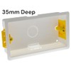 ÉABCON 35mm 2 Gang Dry Lining Back Box, Plasterboard Pattress