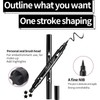 2PC Black Eye Pens with Motif Stamp and Eyeliner, Waterproof
