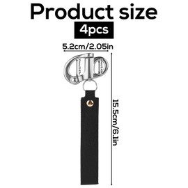 4pcs Quick Release Clips, Firefighter Mask Quick Release Shackle with Leather Handle Stainless Steel Snap Shackle Quick Release Multifunctional Snap Shackle Lanyard