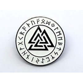 Patch Nation Valknut Knot of the Slain Viking White Metal Badge Pin Pins Cyclist Pin Brooches