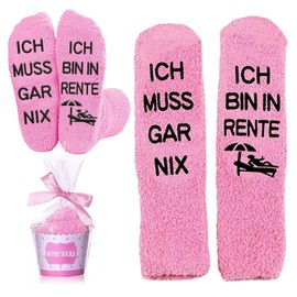 Ruhestand Geschenk Frau,Geschenke für Renteneintritt Frau,Lustige Geschenke für Frauen,Socken-Rente zur Rentnerin,Oma Socken Geburtstag,Ruhestand Lustige Socke,Geschenk Rente zur Opa Papa Mama Oma