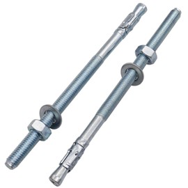 SKIR'CO (6 pcs) Zinc Plated Wedge Anchors M8 x 140 mm, Metal Dowels, Anchor Bolt, Masonry Anchors, Concrete Anchor