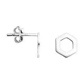SOFIA MILANI - Women's Earrings 925 Silver Hexagon Stud Earrings, Sterling silver, No Gemstone