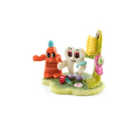 Dental Office Decorative Statuette – Toothbrushing Team Toothbrush & Paste- Happy Tooth Collection