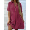 RANPHEE Burgundy Summer Dress for Women 2025 Baby Doll A