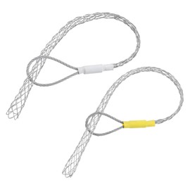 MECCANIXITY Cable Pulling Grip for 15-20mm+20-25mm Cable(White+Yellow) 39/52cm,1.28/1.71FT Wire Mesh Puller Socks Grip Single Head Galvanizing Steel Wire Grips Net Cover Smooth