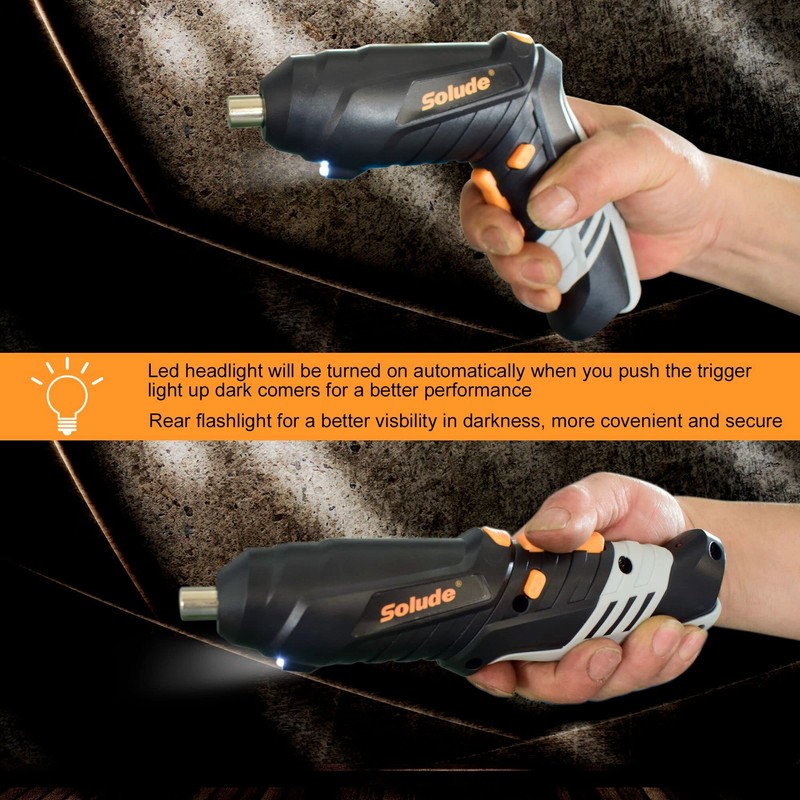 SOLUDE 130-Piece Home Tool Kit with 3.6V Cordless Rechargeable Screwdriver,Basic