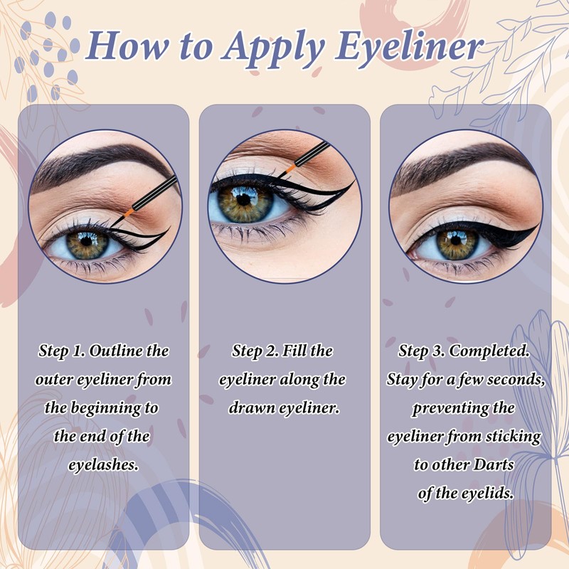 100 Pack Disposable Eyeliner Brushes,Eye Tool Applicator, Eyeliner Brushes Fine