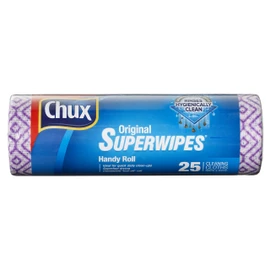 Chux Original Superwipes Handy Roll, Superfast Drying and Ideal for Everyday Use, 25 Count