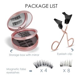 Mojiacong 6Pairs Magnetic Eyeliner Lashes, 3D Natural Look Magnetic Lashes, Magnetic Eyelashes Natural Look, False Eyelashes Magnetic, No Glue, Light Weight & Reusable Magnetic Eyelashes