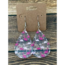 Unbranded Hypoallergenic Dangle Drop Acrylic Earrings Hot Pink Flamingos Summer Charms RTS