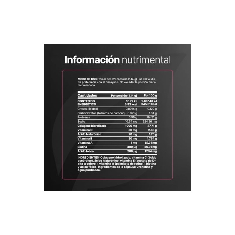 Péptidos Colágeno Hidrolizado 200 Cápsulas Potenciado Biotina Vitamina Piel Cabello