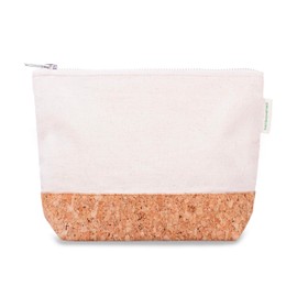 The Bamboovement Natural Cork Cotton Toiletry Bag with Organic Cotton - Spacious and Stylish, Sustainable, natural, Responsible travel and sophisticated design with this cork cotton toiletry bag