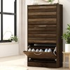 ECACAD 3-Drawer Shoe Storage Cabinet with Ventilate Doors, Wood 3-Tier