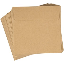 60 Pack 5 x 5 Envelopes for Weddings, Baby Shower, Graduation Party Invitations, Kraft Paper Envelopes, Brown